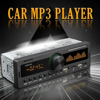 SWM-80A Hands-free Dual USB Auto MP3 FM Rádio, Bluetooth-kompatibilní AUX TF Kartu, U Disk, Digitální Média Centrální Řízení Změny