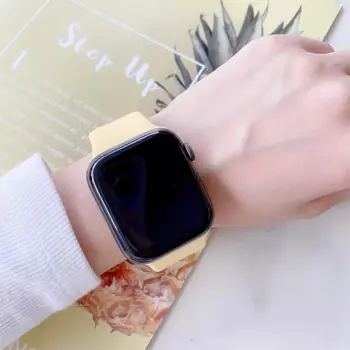 Sólo smyčce band pro Apple Hodinky popruh 42 mm 44 mm 38 mm 40 mm měkké silikonové watchband náramek correa Apple watch série 6 SE 5 4 3 2