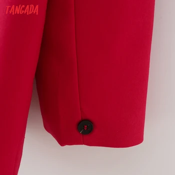 Tangada 2021 Nové Ženy, Pevné Červené Sako Kabát Kapsy Dvojí Breasted Ženy Ležérní Elegantní Topy DA196