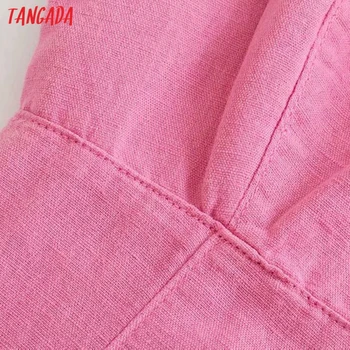 Tangada Letní Dámské Pevné Růžové s hlubokým Výstřihem Mini Šaty Popruh Přizpůsobit bez Rukávů 2021 Módní Lady letní Šaty 3H375