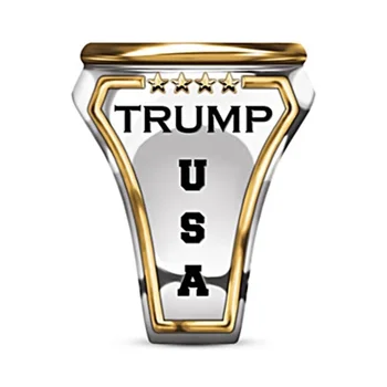 Top Módní USA Prezident Trump Punk Prsten Nejnovější Šperky, Barva Stříbrná A Zlatá Barva Americký Prezident Pánské Cool Motorkářský Prsten