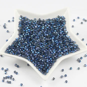 Transparentní dřevo modrá 100ks 4mm Korálky Rakouský Krystal Sklo Distanční Volné Korálky pro DIY Šperky ruční práce příslušenství na Výrobu