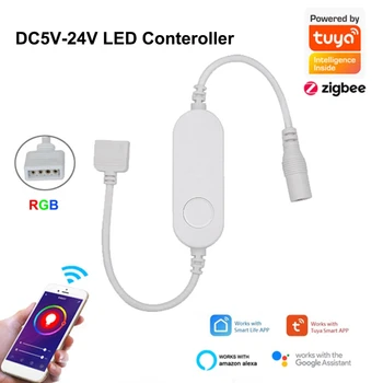 Tuya Inteligentní Život LED Strip Světlo Řadiče Wifi Dálkové Ovládání USB 5V DC24V RGB Led Controller Práce S Alexa Echo Google