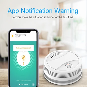 Tuya Wifi Inteligentní Detektor Kouře Timer Dálkový ovladač Bezdrátový Požární Poplachové Čidlo Kontroly Tuya/smart Life App smart home control