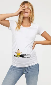 Těhotenství T-shirt Ženy Těhotenské Oblečení Těhotenství T Tričko Vtipné Top Roztomilé Dítě Tisk O-Neck Krátký Rukáv Těhotná Topy
