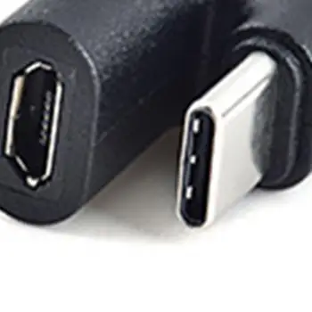 U-tvaru Lomené USB 3.1 Typ C Samec na Micro 5P Samice USB-C Převodník Adaptér pro Telefon Android