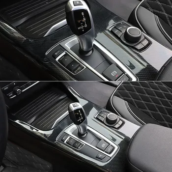 Uhlíkových Vláken Gear Shift Knob Kryt Panelu Obložení Dveří Sada Kryt Střihu Pro-BMW X3 F25, X4 F26 2011-2017