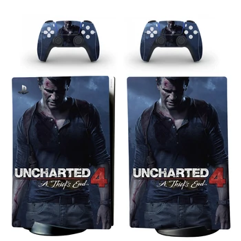 Uncharted 4 PS5 Digital Edition Skin Samolepka Obtisk Kryt pro PlayStation 5 Konzole A Regulátory PS5 Kůže Nálepka Vinyl
