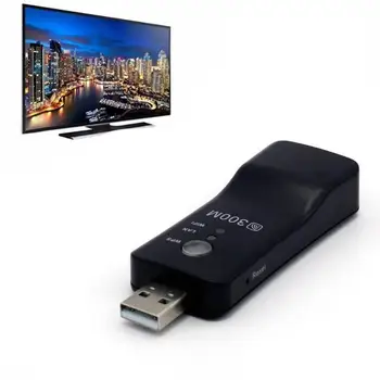 USB Adaptér Bezdrátové sítě LAN Wi-fi Dongle pro Smart TV 300Mbps wireless-N, WPS bezdrátový opakovač