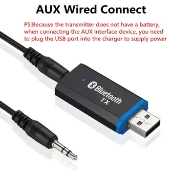 USB Bluetooth 5.0 + EDR Audio Vysílač Pro TV, PC, Řidič-Volný USB Audio Dongle Vysílač 3,5 MM 3,5 Jack AUX Adaptér Bezdrátové sítě