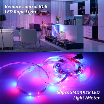 USB LED Strip Světlo 2/3/5/10M RGB Flexibilní Pásky s Dálkovým ovladačem Řezatelné samolepicí pro Domácí Party Dekorace