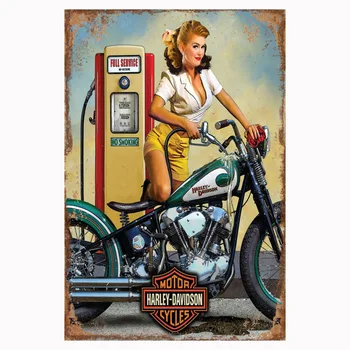Vintage Plaku Téma Auto Kovové Plechové Znamení, Motocykl Plakát Obtisky Talíř Malování Bar Club Pub Doma Zdi Dekor