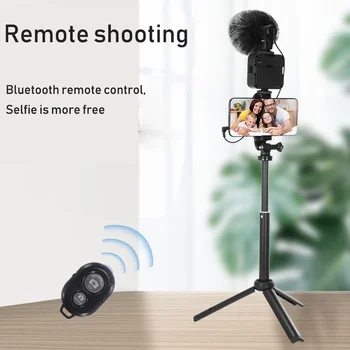 Vlogging Kit DSLR Telefon Selfie Stativ s Dálkovým ovládáním Mikrofonu LED Vyplnit Světlo pro Fotoaparát, Video YouTube Live Streaming