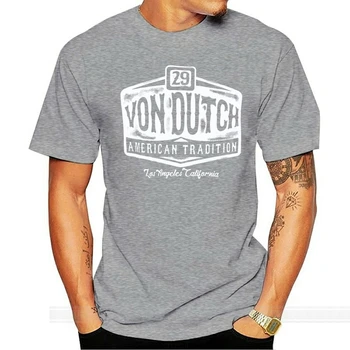 Von Van Dutch T-Shirt [29 Americká Tradice] Logo Rockabilly Tetování Inkoust mužské značky teeshirt muži letní bavlněné tričko