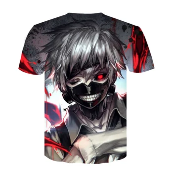 Vtipné trička Tokyo Ghoul T-shirt Muži Ken Kaneki T-košile 3d Graffiti Tričko Tištěné Japonsko Trička Ležérní Krev Anime Oblečení