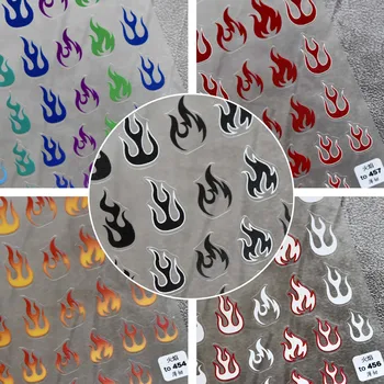 Vysoce Kvalitní 3D Nail Art Samolepky Lepicí Vícebarevná Flame Design DIY Obtisky na Nehty Fólie Zábaly Dekorace