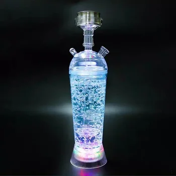 Vysoce Kvalitní Akrylové 9.5x32.5 Cm Vodní Dýmka Shisha Nastavit Transparentní Narguile Shisha Kompletní Chicha Mísy Vodní Hadice Led Světlo Váza