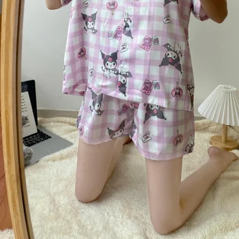 WIKISSPJS Letní Roztomilý Krátký Rukáv Šortky dvoudílné Domácí Oblečení Módní Pyžamo pro Dospívající Dívky Roztomilé Spát Nosit Lounge Opotřebení