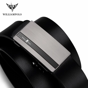 WilliamPolo 2021 nový styl Pravá kůže Muži Pás Módní slitiny vysoce kvalitní luxusní hovězí kůže casual business Automatickou Přezkou