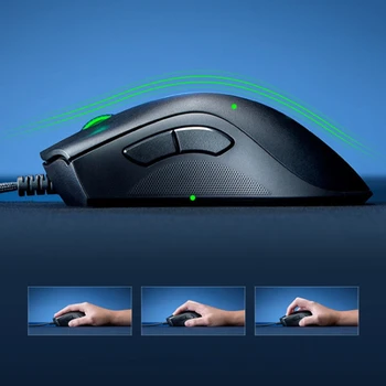 Wired Gaming Mouse 6400DPI, Optický Snímač 5 Nezávisle Tlačítka Myši pro Notebook, Počítač PC Gamer