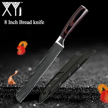 XYj 8 cm Zoubkovaný Nůž na Chléb, Ultra Ostré německé s Vysokým obsahem Uhlíku z Nerezové Oceli Dort Kráječ Kuchyňský Nůž na Chleba Frézy Nástroje