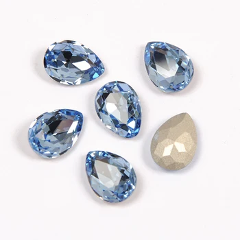 YANRUO 4320 Všech Velikostí Light Sapphire Drop Bod Zpět Strass Crystal Kamínky Šití Kameny DIY Šperky Příslušenství