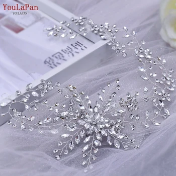YouLaPan HP242 Elegantní Drahokamu Čelenka Svatební Headpieces Crystal Vlasy Band Čelenka Svatební Šperky Svatební Vlasy Příslušenství