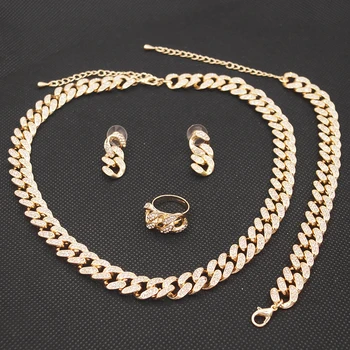 Yulaili Velkoobchod Nejvyšší Kvality Dubaj Šperky Soupravy Crystal Náhrdelník Náhrdelník Náušnice Náramek Prsten, Svatební Svatební Šperky