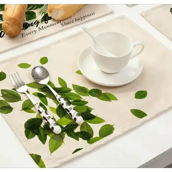 Zelené Rostliny Non-slip izolace Prostírání dráha pro večeře prostírání bavlněné povlečení Polštářky Domova 42*32cm 0008