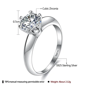 ZEMIOR 925 Sterling Silver Ring Pro Ženy Geometrické Jasné Kubické Zirkony Ženy Zásnubní Prsteny Šperky Dát Přítelkyni Horké Prodej