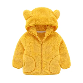 Zimní Solidní Fleece Dětské Bundy Děti Dítě v Teple Dívky Chlapci Flanelové Zimní Fleece Bundy s Kapucí Kabáty Manteau Fille 2021 prodej