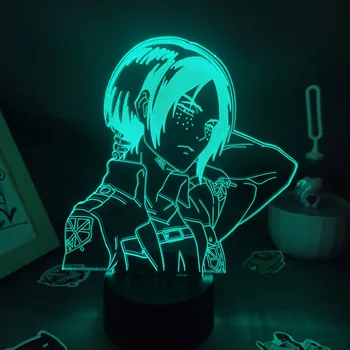 Útok na Titan Kapitán Anime Obrázek Ymir 3D Led RGB, Neon, Noční Světla Narozeninové Dárky Lávová Lampa Manga Ložnice Dekorace Stolu