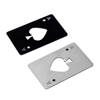 Černá/stříbrná Poker Karty ve tvaru Pivní Láhve Vína, Sklenice, Otvírák Osobní Kreativní Nerezové Oceli, Otvírák na Láhve Bar Nástroj 1ks