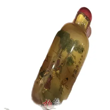 Čínské starožitné ručně vyráběné sklo Guangxu šňupací tabák láhev