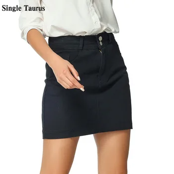 Ženské Černé Džínové Sukně Módní Streetwear Jednobarevné Ležérní Mini Džíny, Tužka Sukně Faldas Mujer 2021