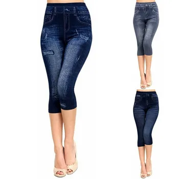 Ženy Letní Krátký Oříznuté Legíny Bezešvé Kalhoty Capri 2021 Kalhoty Tištěné Džíny, Legíny Vysokým Pasem Kalhoty Plus 5XL