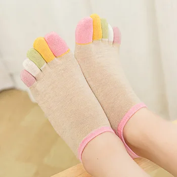 Ženy Letní Prst Ponožky Bavlněné Prodyšné Legrační Papuče Ponožky Calcetines Mujer Sandle Flip Fliop Jednotlivých Prst Ponožky