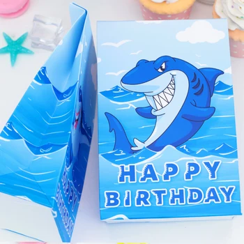 Žralok Party Dárková Taška Narozeniny Party Laskavost Box Candy Tašky Pro Děti, Velikonoční Party Dodávky Dekorace Dobroty Léčbě Krabice