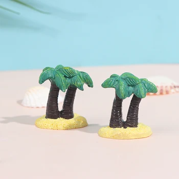 1ks Mini Kokosový Strom Simulace Nádherné Zelené Rostliny, Ornament, DIY Doll House Příslušenství Dítě Hračky