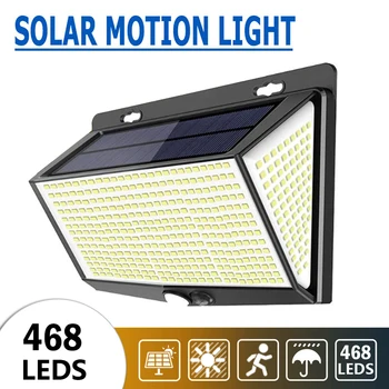 468 LED Solární Venkovní Zahrada Vodotěsné Světelný Senzor Pohybu, Automatické Osvětlení Nástěnné Lampy Domů, Pouliční Dekorace