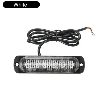 6 LED Light Bar Flash Pohotovostní Vůz Varování Strobe Flash Amber Ocas Vodotěsný světlomet Pás pro nákladní Off-Road Vozidla