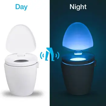 8 Barev Inteligentní PIR Snímač Pohybu Wc Sedátko Noční Světlo Vodotěsné Podsvícení Pro Wc Mísa LED Lampa Luminaria WC Toaleta Lehké