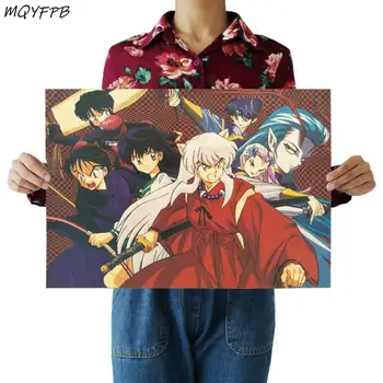 Anime Inuyashu Kraftový Papír, Plakát, Samolepka Na Zeď Home Dekorace, Obraz Jádra Dar 50.5x35cm
