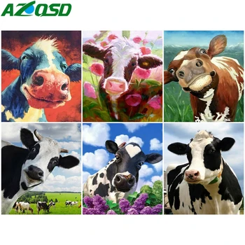 AZQSD Obrázek Číslo Krávy Handpaintedf olejomalba Dar Barvy Podle čísel DIY Zvířat Soupravy, Ručně vyráběné Dekorace Pokoje