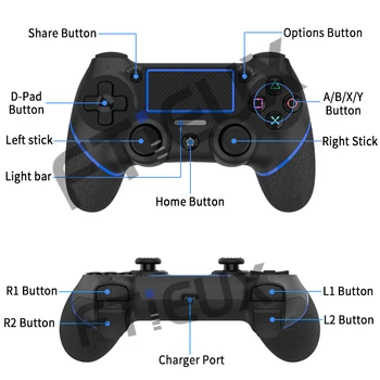 Bezdrátový Gamepad Pro PS4 Controller Bluetooth Vibrace s 6 Axis Control Joysticky Pro Sony Playstation4 PS3 Hry, Konzole, PC