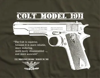 Hot Prodej Originální US Army Colt 45 Pistole 1911 WWII / WWI Tričko Spoušť, Bezpečnostní Úchyty Tričko