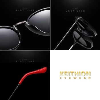 KEITHION Značka Designer Retro Classic Vintage Kolo Polarizační Brýle Muže, Sluneční Brýle, Ženy, Černé čočky, Brýle Jízdy