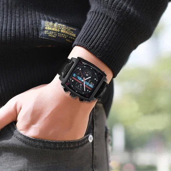 KIMSDUN Muži Mechanické Wristwatche Luxusní Zbrusu Nové Náměstí Pásu Hodinky Multi-Funkční Obchodní Vodotěsné Automatické Pánské Hodinky