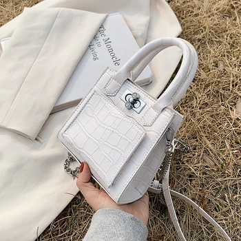 Kámen vzor Mini Tote bag 2021 Módní Nové Vysoce kvalitní PU Kůže Ženy Značkové Kabelky Řetězce Rameno Messenger Bag