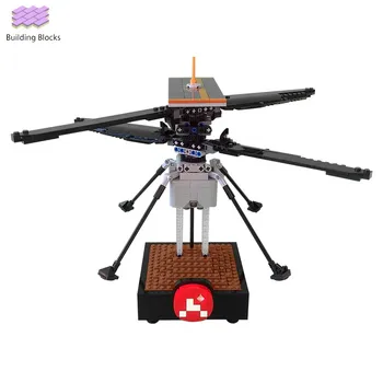 Mars vrtulník Stavební bloky, PF-51015 Mars rover Model Letadla Cihly konstruktor hračky pro děti dárky